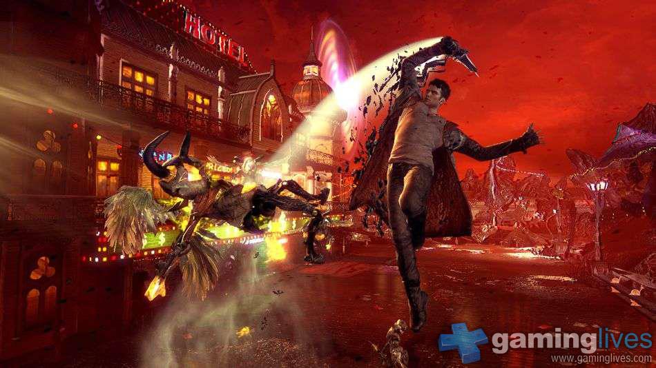 Colourful Screens Show DmC Devil May Cry's Limbo City Lashing Out At Dante  - Siliconera